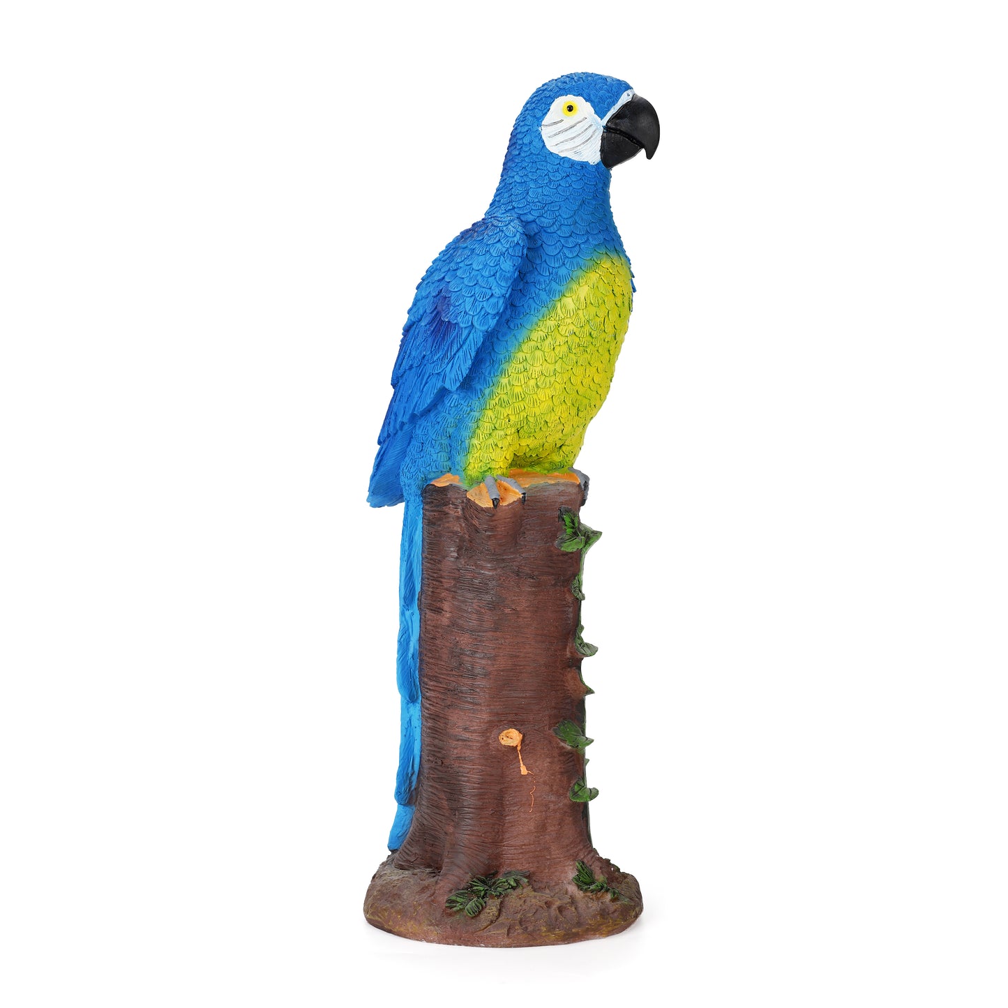 Blue Parrot Statue with High-Power Solar Spotlight