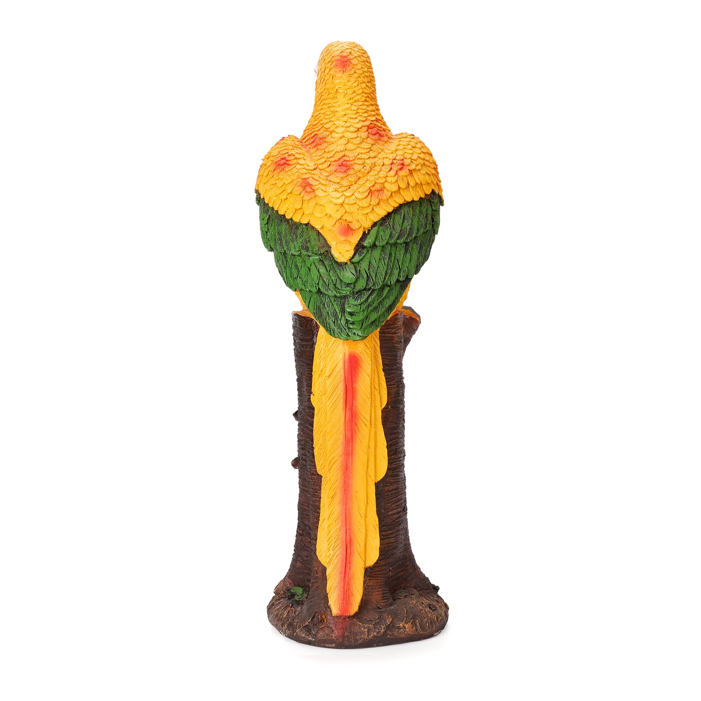 Yellow Parrot Statue with High-Power Solar Spotlight
