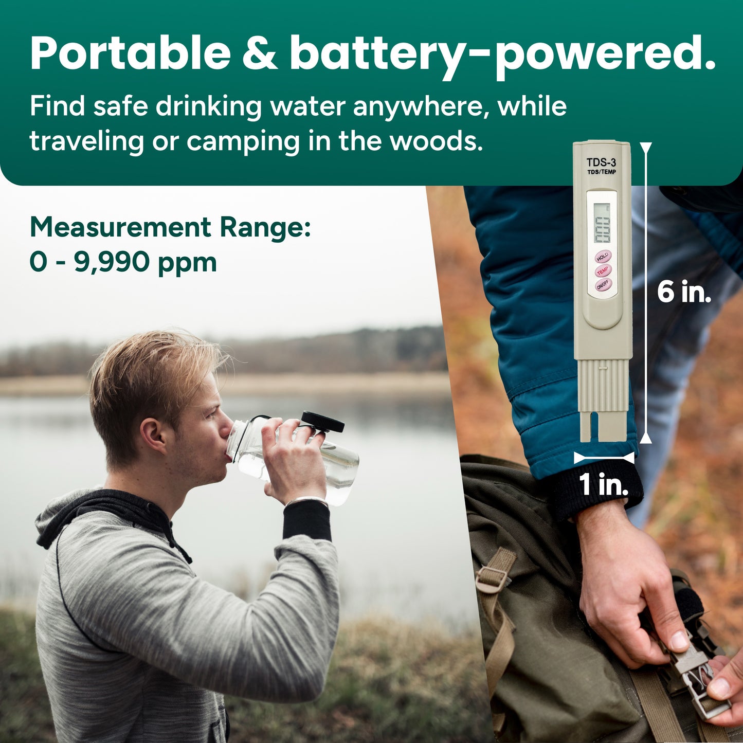 Water Quality Tester, Portable TDS Meter Digital (ppm) for Drinking Water