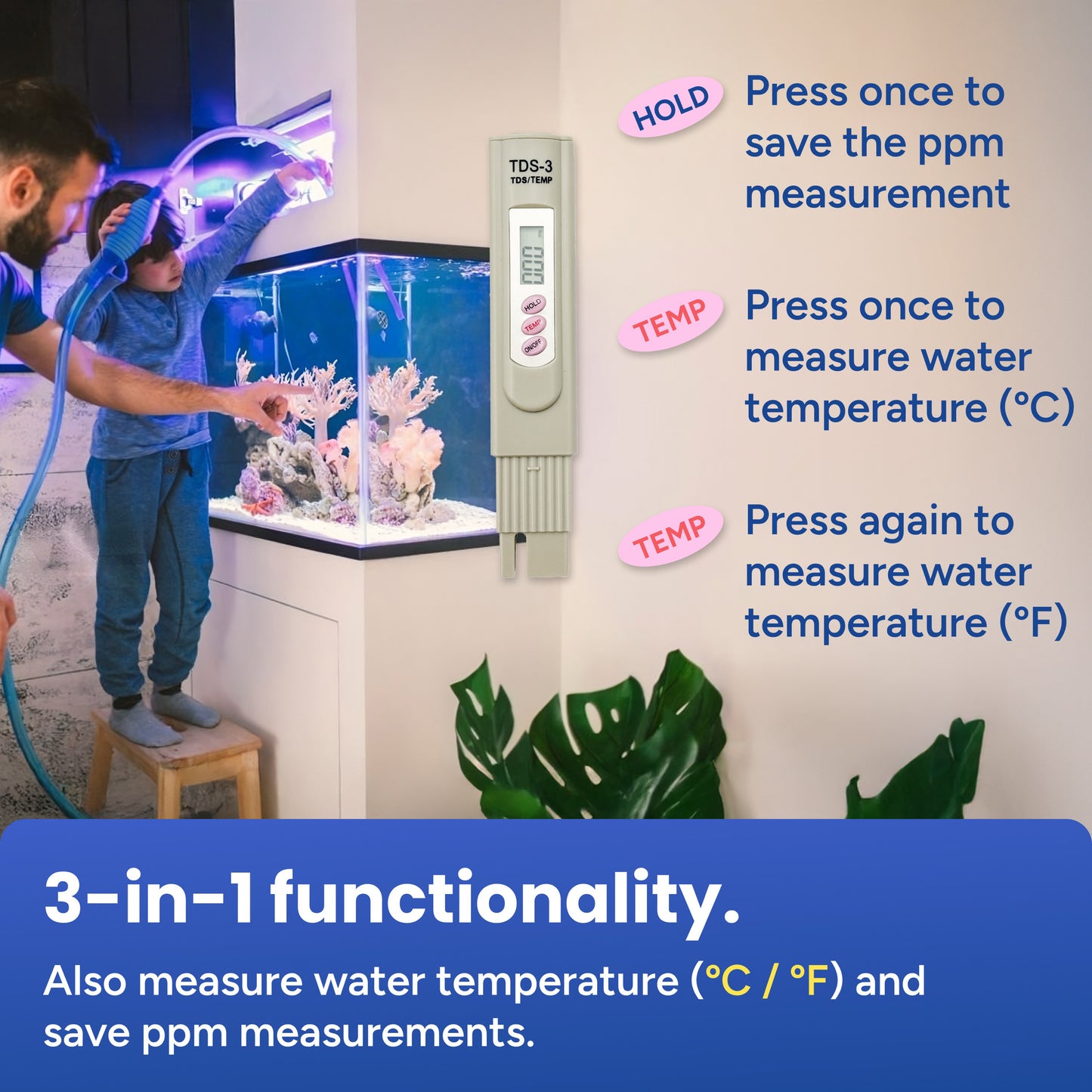 Water Quality Tester, Portable TDS Meter Digital (ppm) for Drinking Water