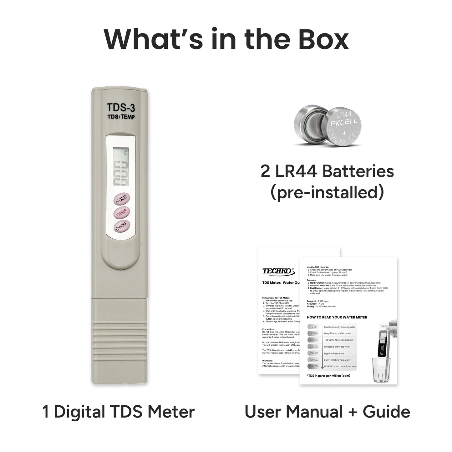 Water Quality Tester, Portable TDS Meter Digital (ppm) for Drinking Water