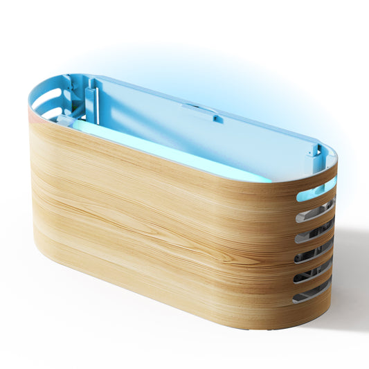 UV Insect Trap Indoor with Large Sticky Glue Pad (Wood) – Wall Mount & Countertop Insect Catcher for Home & Restaurants