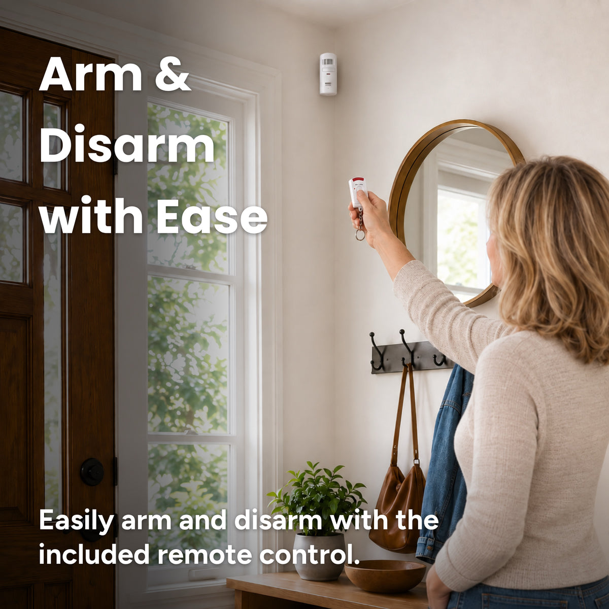 Techko Wall Motion Sensing Security Alarm with Remote Control