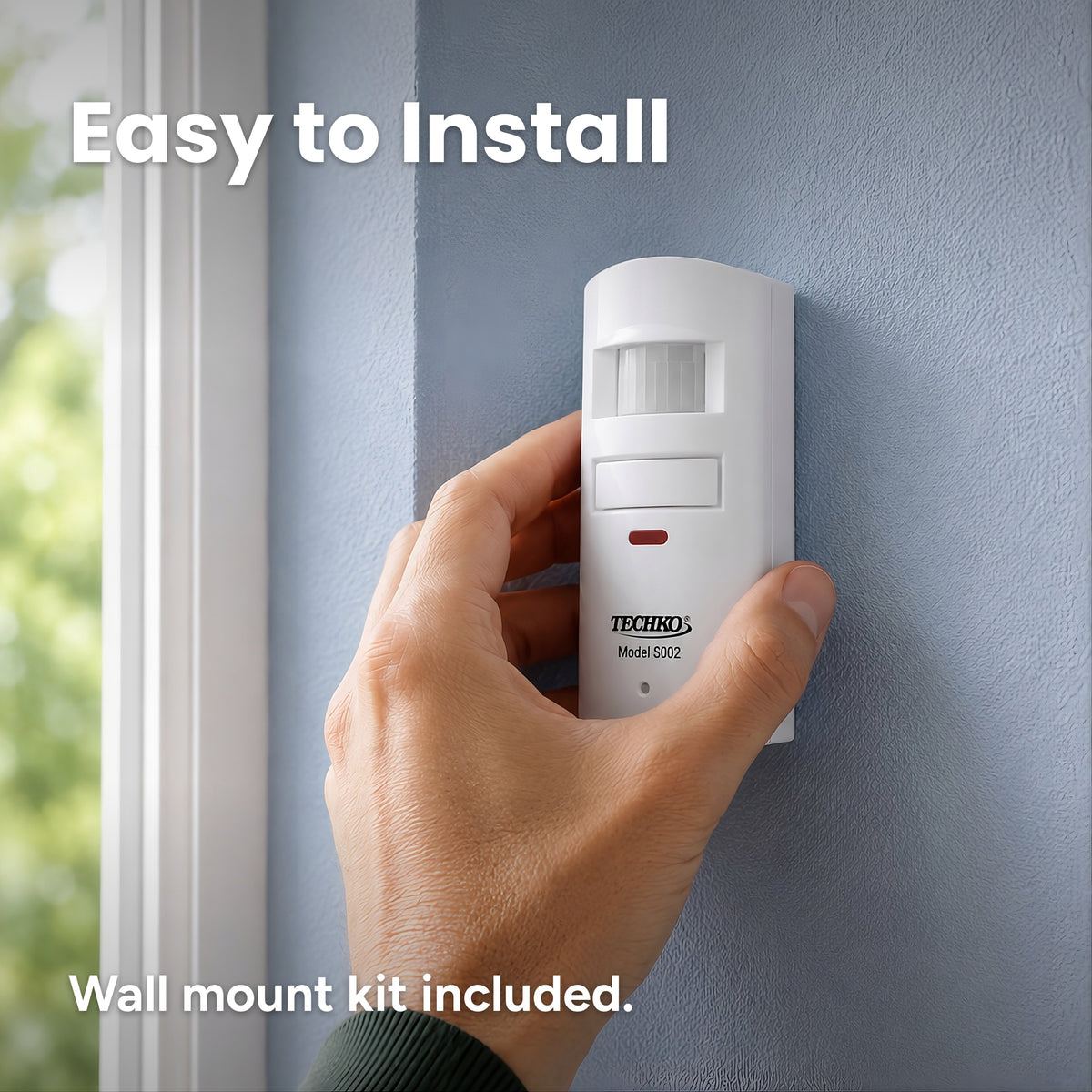 Techko Wall Motion Sensing Security Alarm with Remote Control