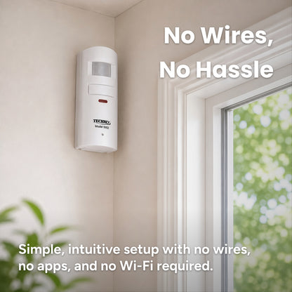 Techko Wall Motion Sensing Security Alarm with Remote Control