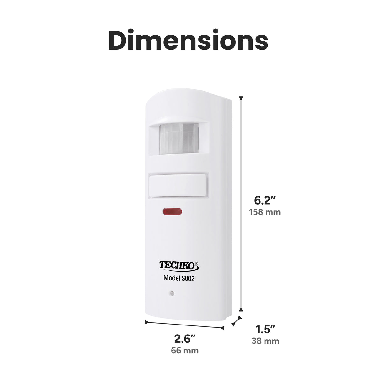 Techko Wall Motion Sensing Security Alarm with Remote Control