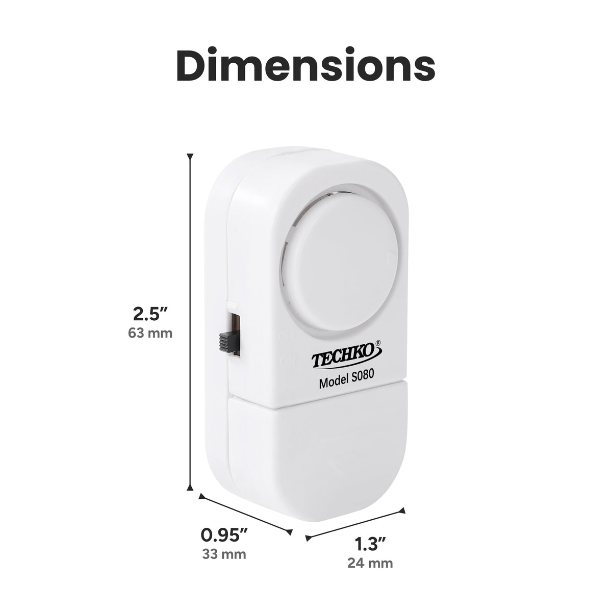 Techko Safety Entry S080 Magnetic Sensor Security Alarm
