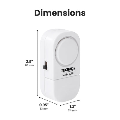 Techko Safety Entry S080 Magnetic Sensor Security Alarm