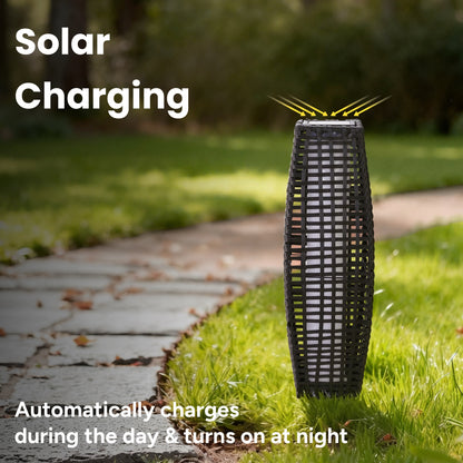 Outdoor Hikari Bamboo-Style Solar Floor Lamp