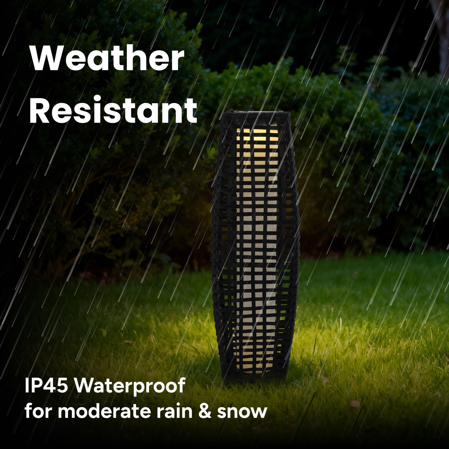 Outdoor Hikari Bamboo-Style Solar Floor Lamp