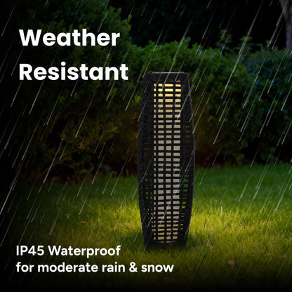 Outdoor Hikari Bamboo-Style Solar Floor Lamp