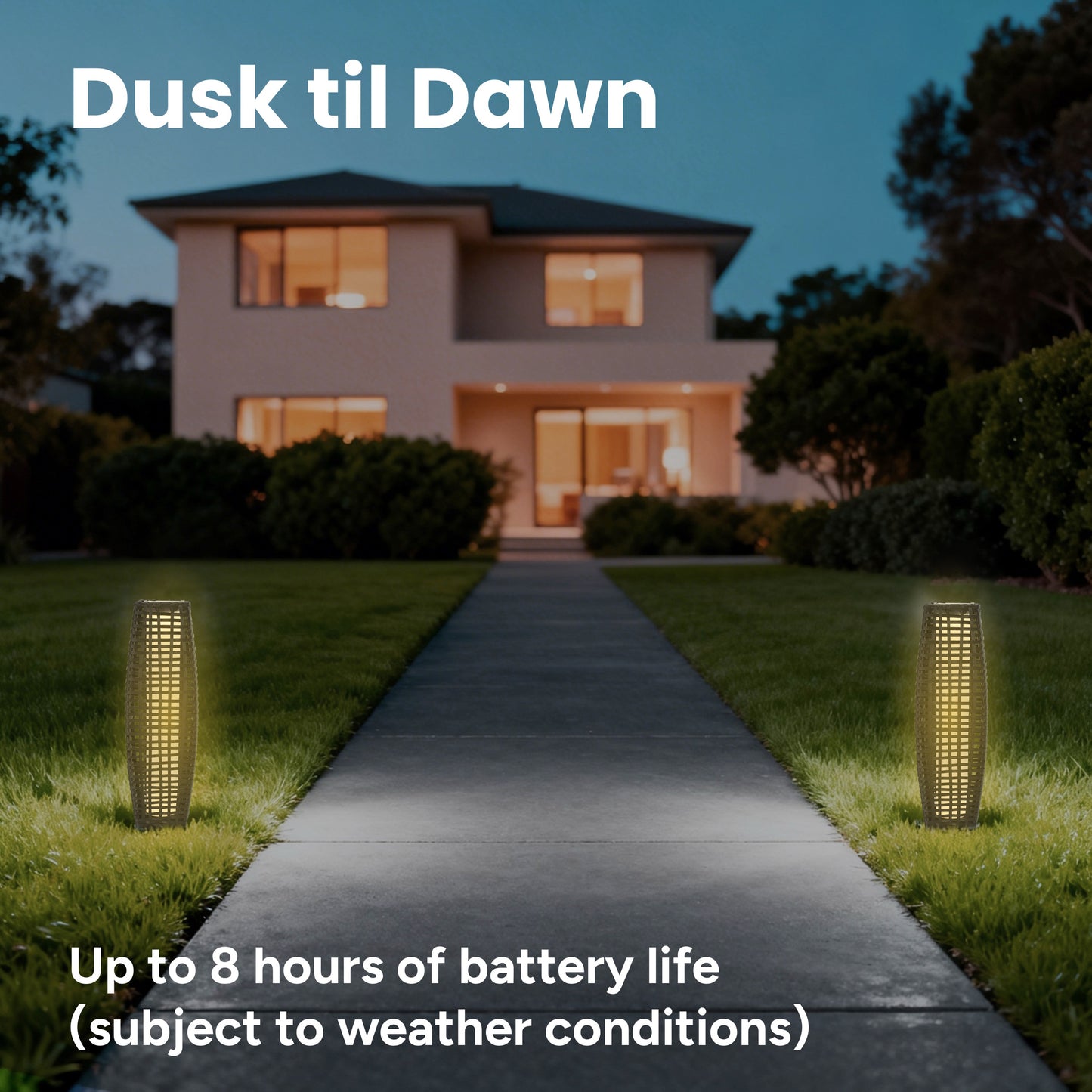 Outdoor Hikari Bamboo-Style Solar Floor Lamp