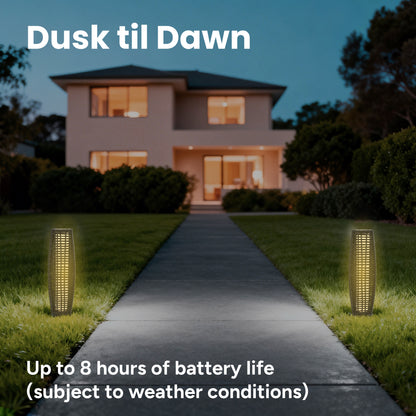 Outdoor Hikari Bamboo-Style Solar Floor Lamp