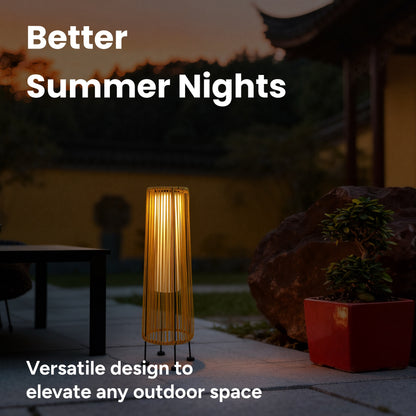 Indoor Outdoor Solar Takumi Bamboo-Style Floor Lamp