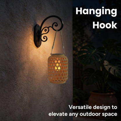 Outdoor Solar Rattan-Style LED Lantern with Handle