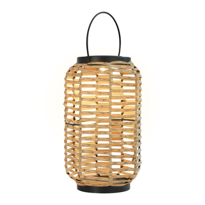 Outdoor Solar Rattan-Style Portable LED Lantern with Handle