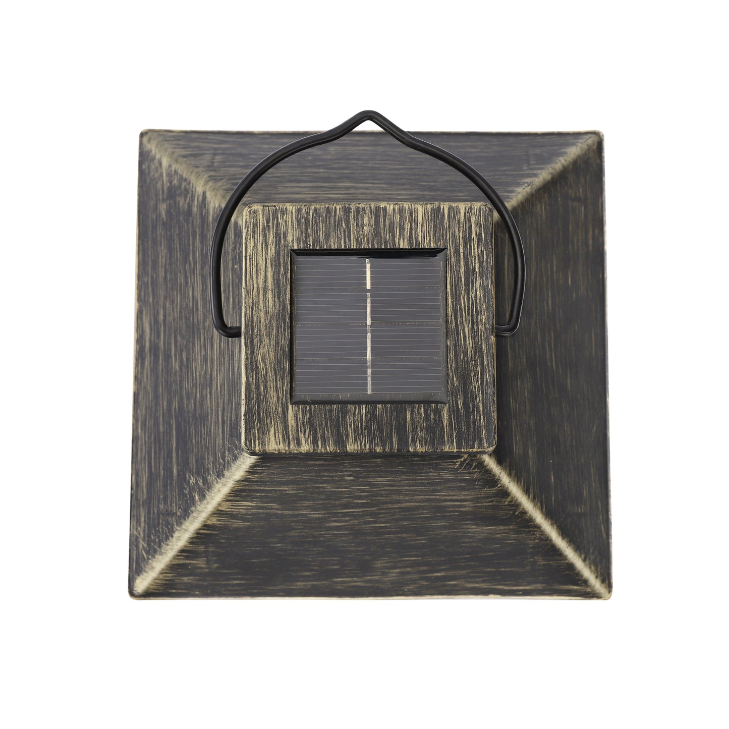 Solar Vintage Metal Candle Lantern with Metal & Glass