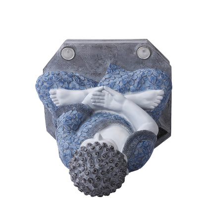 Meditating Buddha Statue with Integrated Solar Base Uplighting