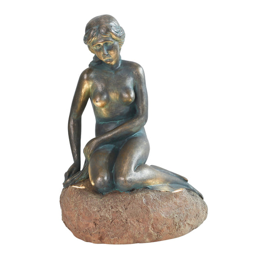 Mermaid Statue with Integrated Solar Spotlight