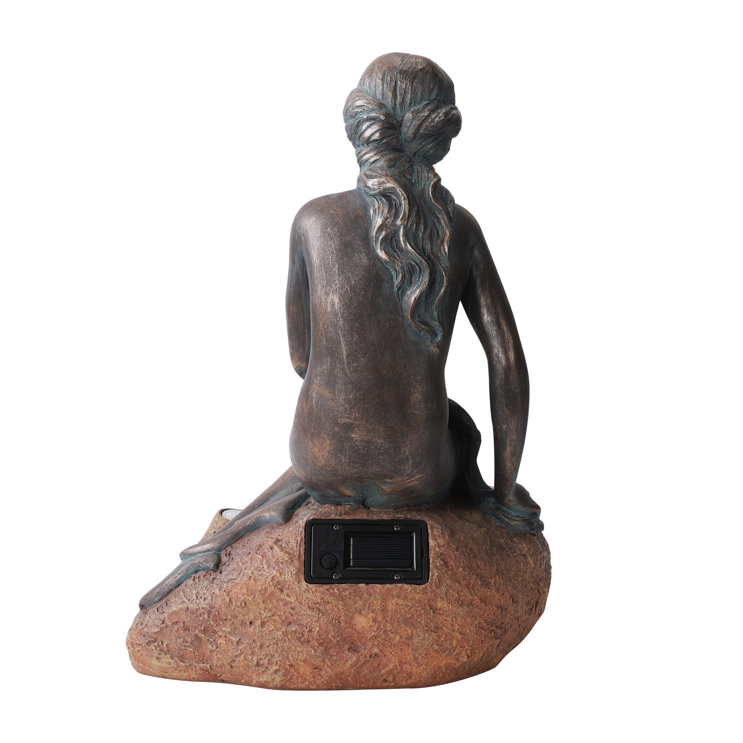 Mermaid Statue with Integrated Solar Spotlight