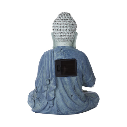 Outdoor Solar Buddha Lotus Garden Statue with Integrated LED Light