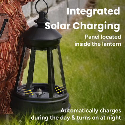 Mandy Moo Outdoor Solar Cow Garden Statue with Integrated LED Lantern