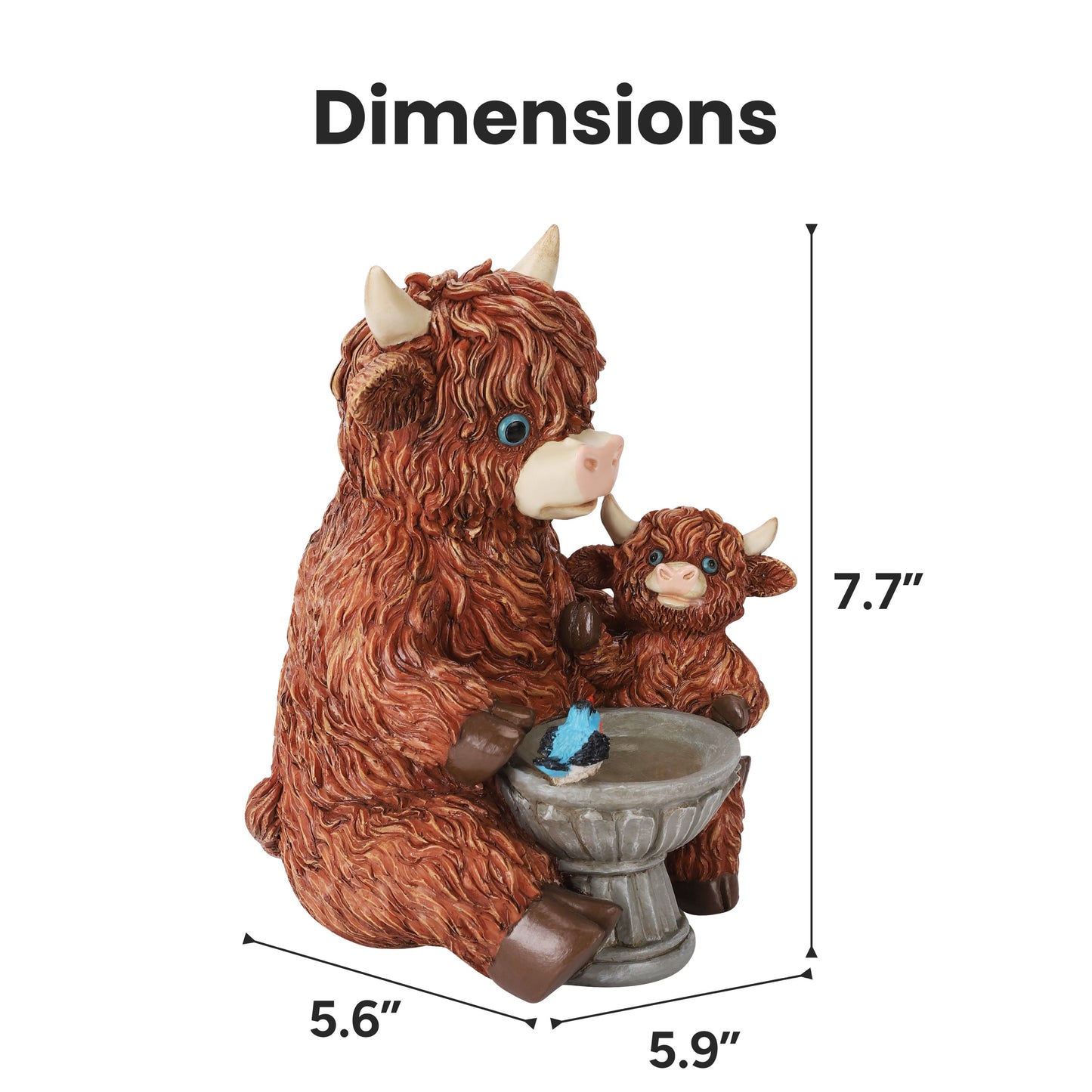 Meadow Mama & Calf Outdoor Solar Garden Statue with Integrated LED Lantern