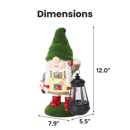 Gartenlicht Greta Outdoor Solar Lantern Gnome Statue with Integrated LED Lantern