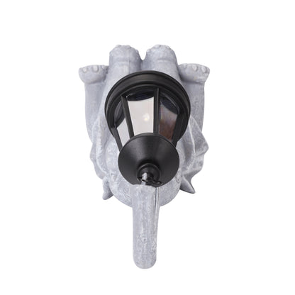 Sunny the Elephant Outdoor Solar Garden Statue with Integrated LED Lantern