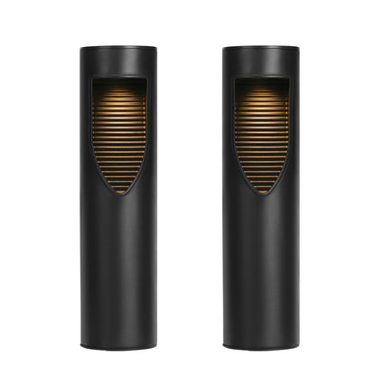 Outdoor Solar Cylinder Bollard Path Lights (2-pack)