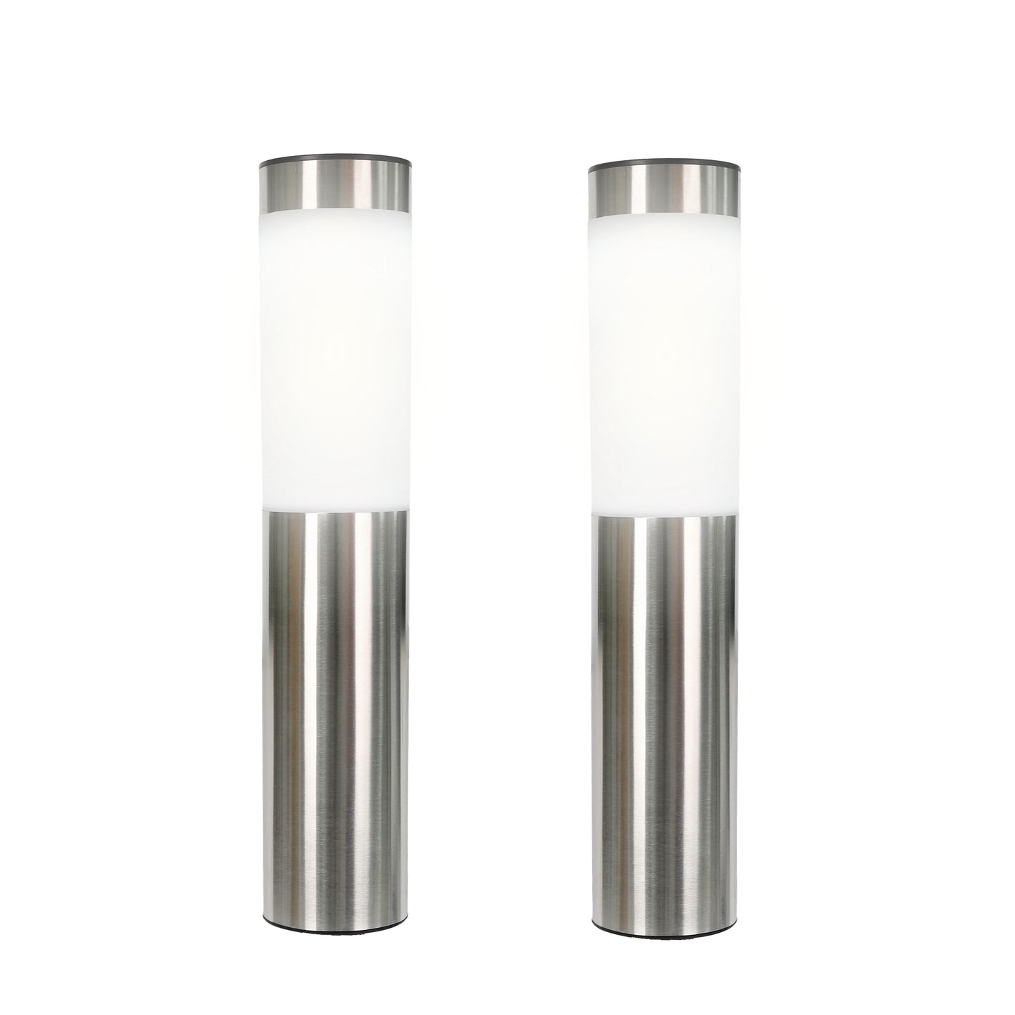 Techko Stainless Steel Outdoor Solar Bollard Path Lights (2-pack)