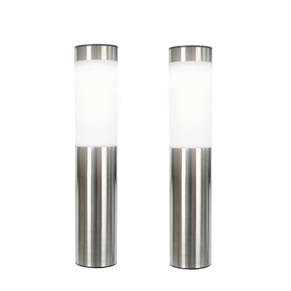 Techko Stainless Steel Outdoor Solar Bollard Path Lights (2-pack)