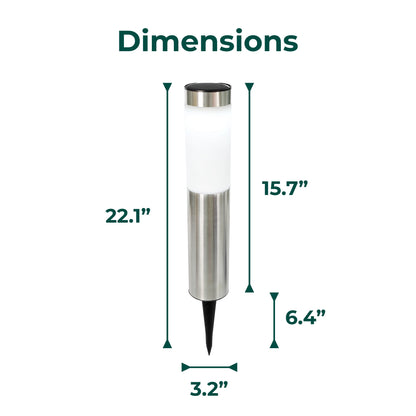 Techko Stainless Steel Outdoor Solar Bollard Path Lights (2-pack)