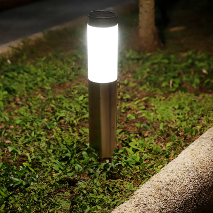 Techko Stainless Steel Outdoor Solar Bollard Path Lights (2-pack)