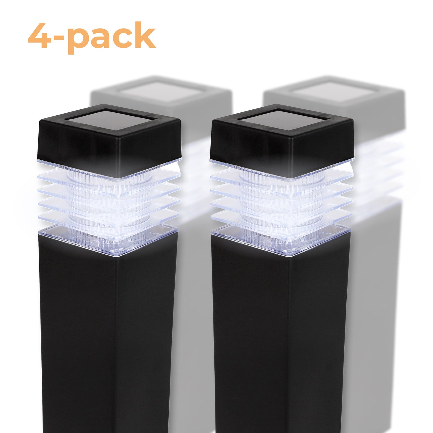 Solar Square Bollard Pathway Lights – Small (4-pack)