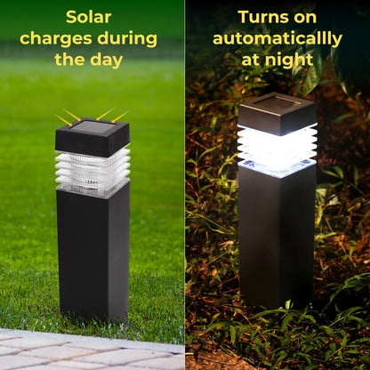 Solar Square Bollard Pathway Lights – Small (4-pack)