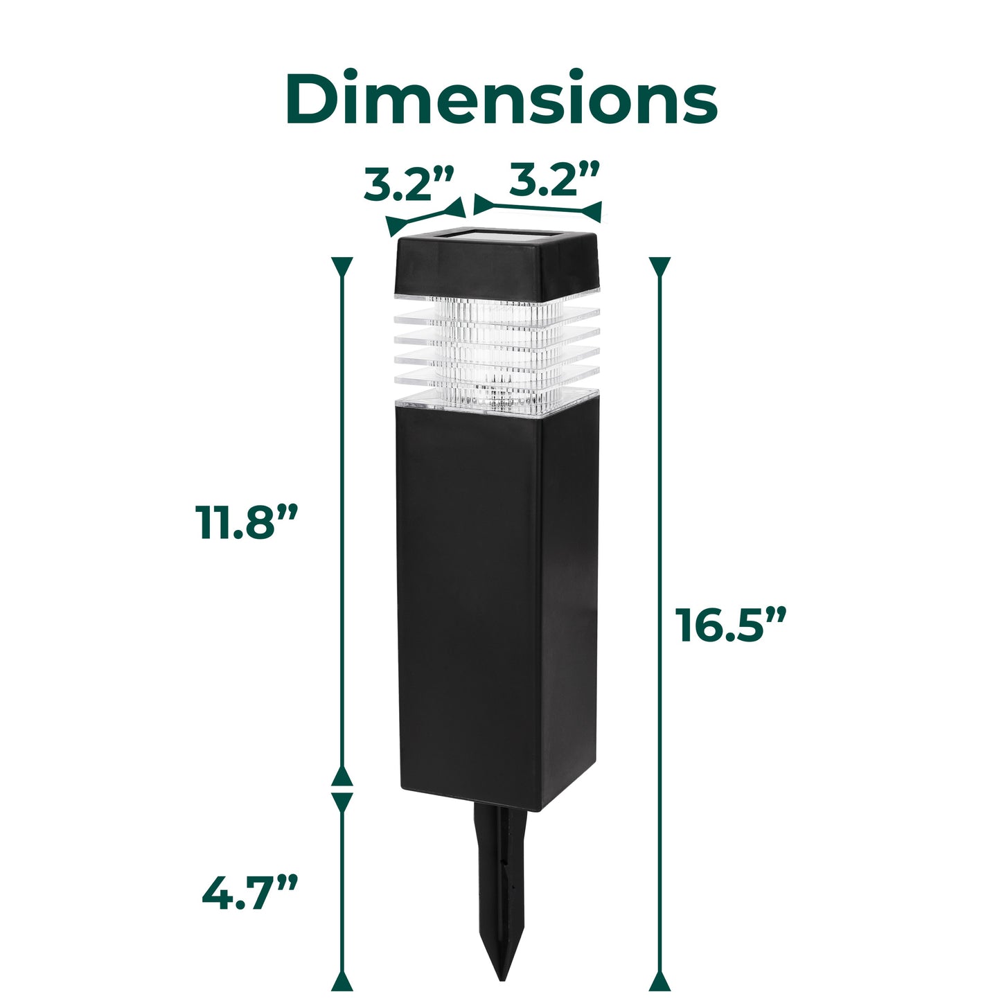 Solar Square Bollard Pathway Lights – Small (4-pack)