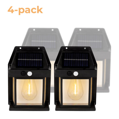 Solar Single Bulb Wall Light with Motion Sensor (4-pack)