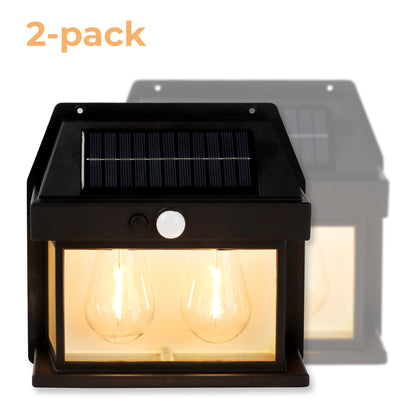 Solar Dual Bulb Wall Light with Motion Sensor (2-pack)