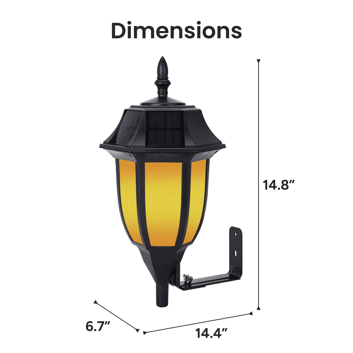 Solar Classic Wall Light with Wall Mount (Dual Lighting Modes)