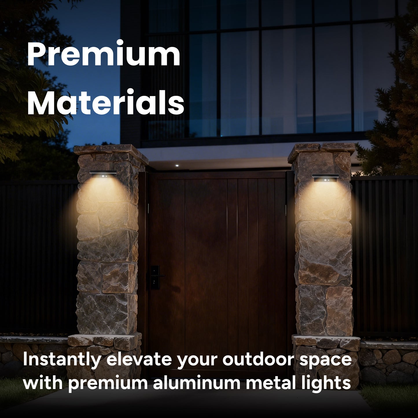 Outdoor Solar Aluminum Wall Sconce with Motion Sensor & LED Lightbar