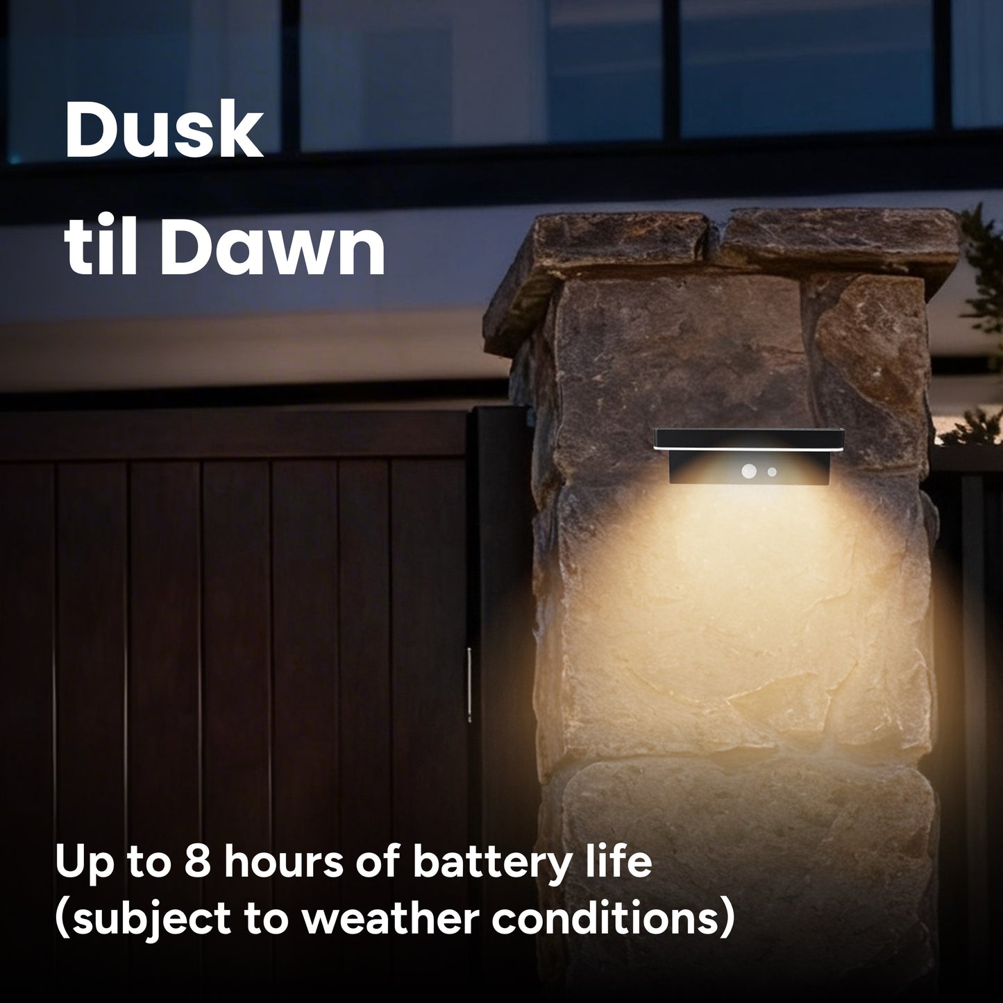Outdoor Solar Aluminum Wall Sconce with Motion Sensor & LED Lightbar