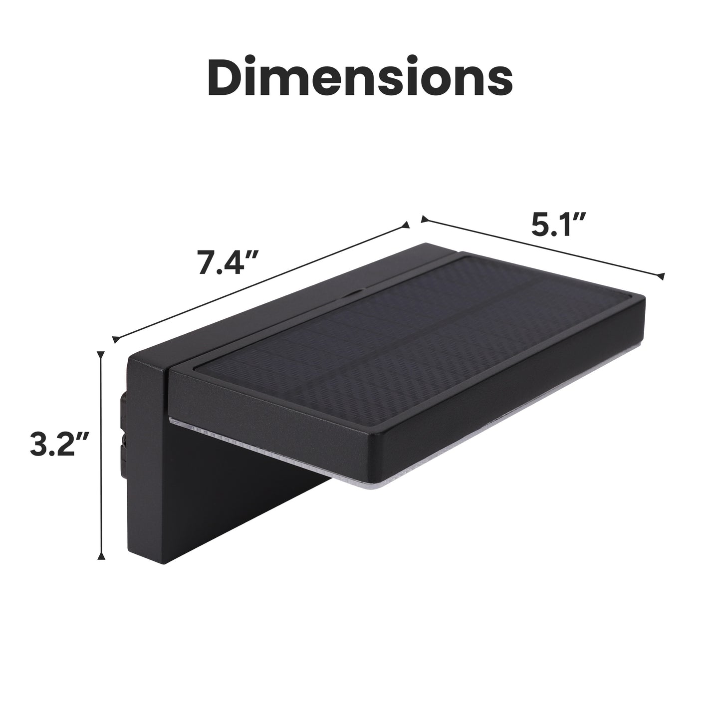 Outdoor Solar Aluminum Wall Sconce with Motion Sensor & LED Lightbar