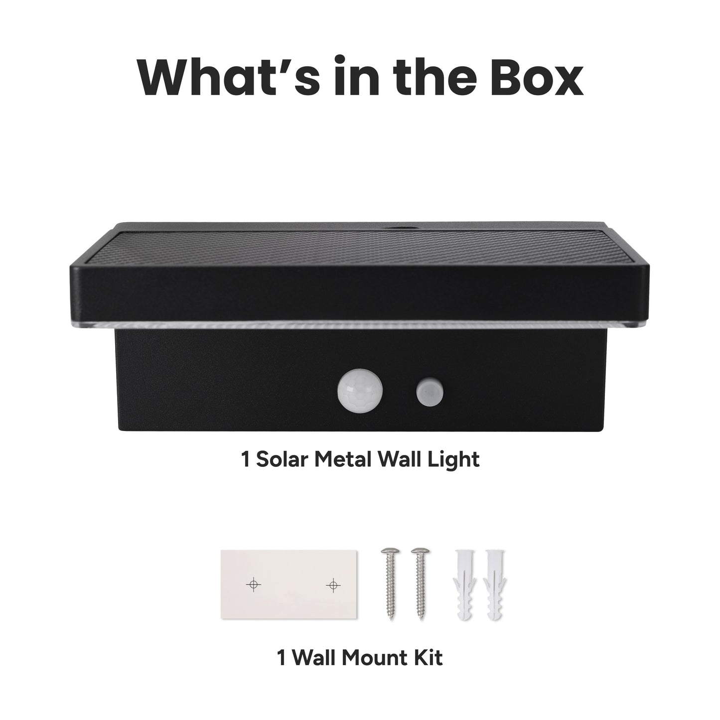 Outdoor Solar Aluminum Wall Sconce with Motion Sensor & LED Lightbar