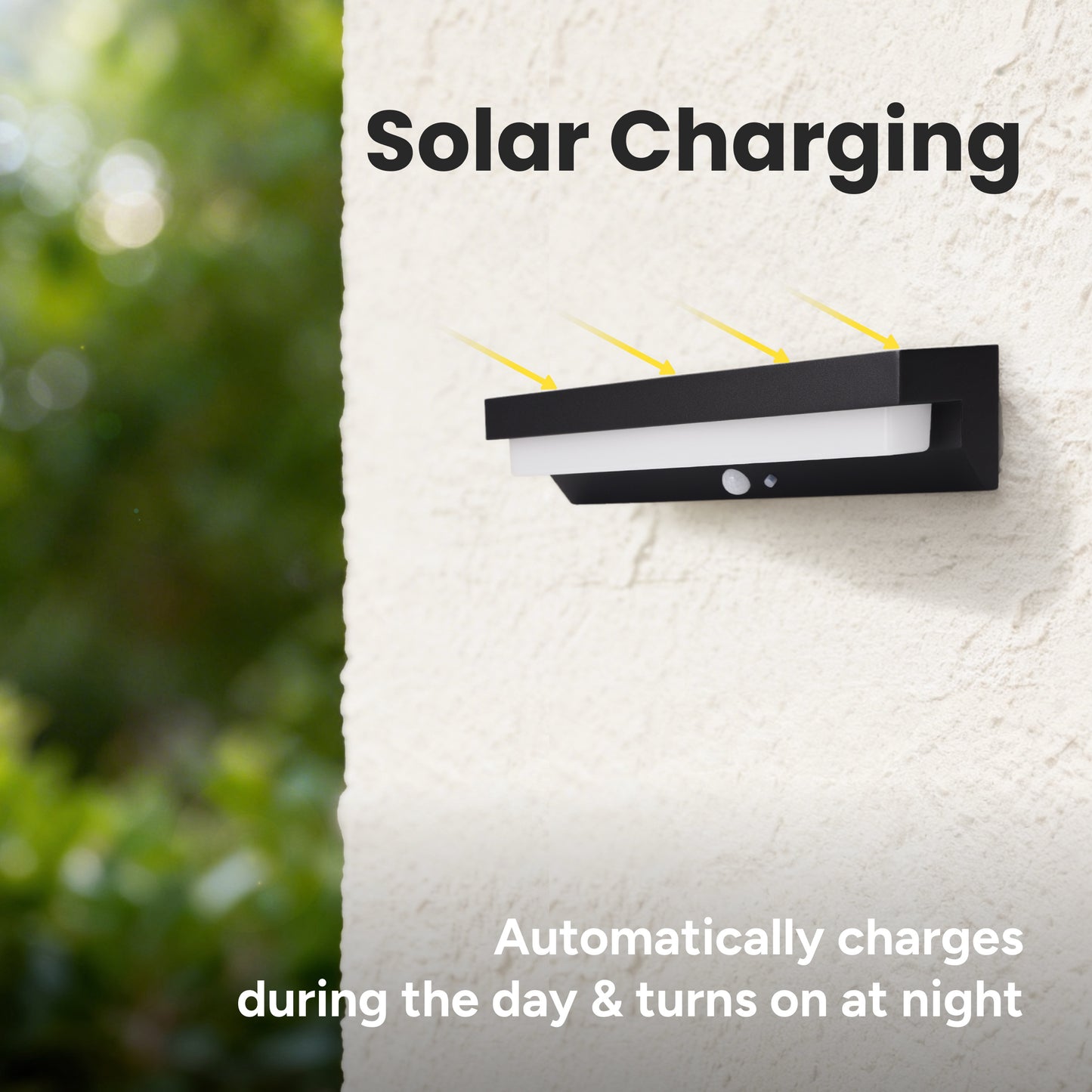 Outdoor Solar Aluminum Long Wall Sconce with Motion Sensor & LED Lightbar