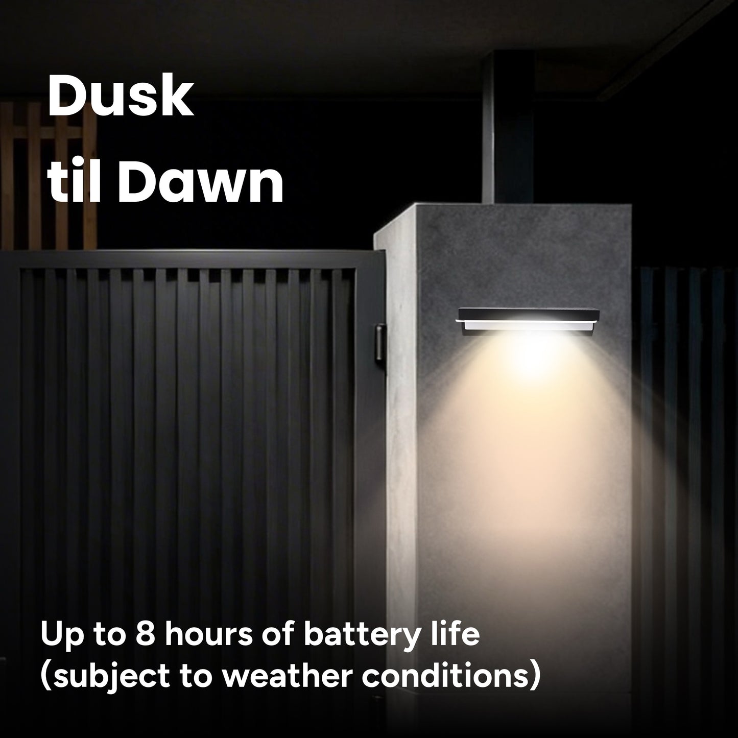 Outdoor Solar Aluminum Long Wall Sconce with Motion Sensor & LED Lightbar