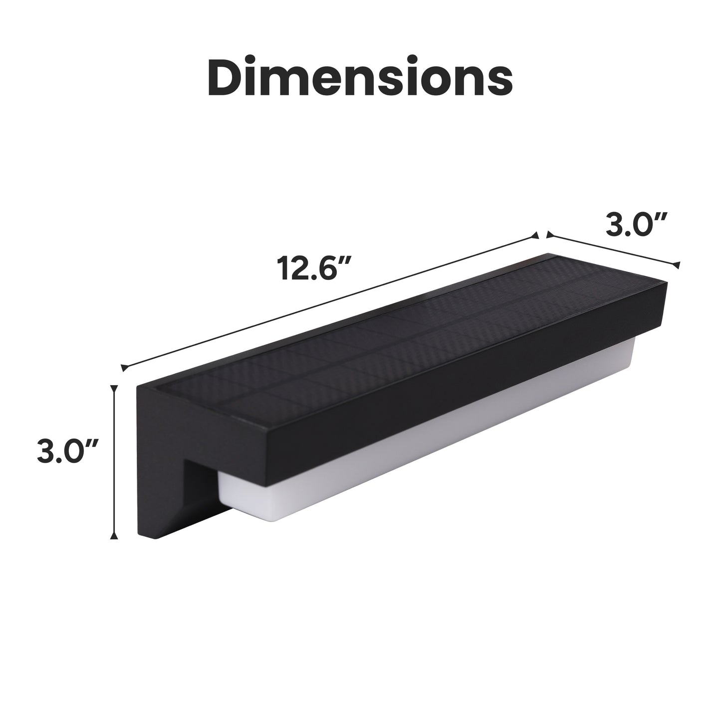Outdoor Solar Aluminum Long Wall Sconce with Motion Sensor & LED Lightbar