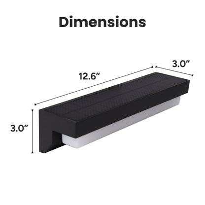 Outdoor Solar Aluminum Long Wall Sconce with Motion Sensor & LED Lightbar
