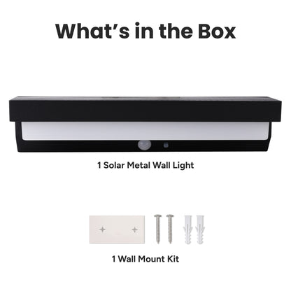 Outdoor Solar Aluminum Long Wall Sconce with Motion Sensor & LED Lightbar