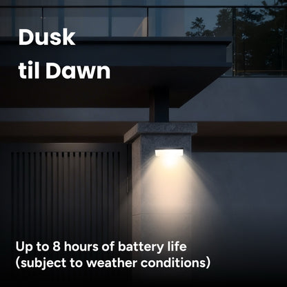 Outdoor Solar Aluminum Rounded Wall Sconce with Motion Sensor & LED Lightbar